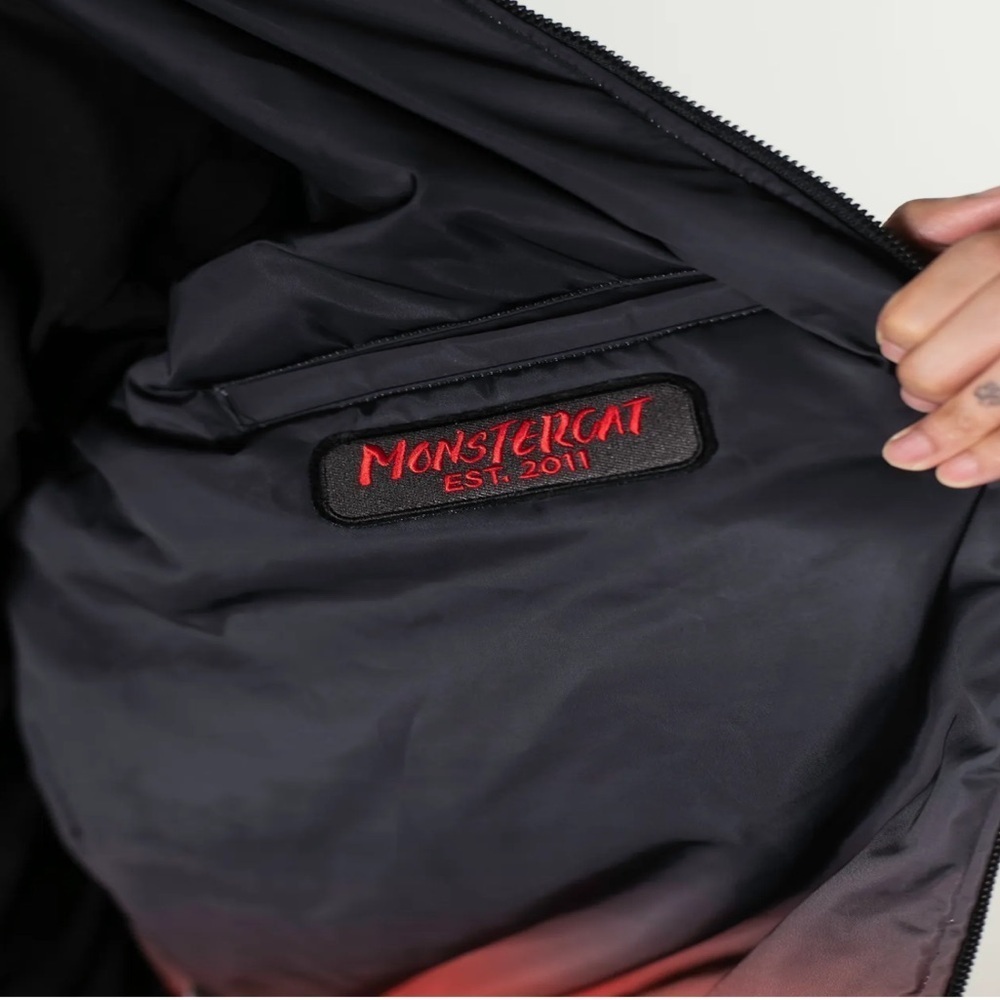 Monstercat Racing Bad Kitty Bomber Jacket Writing on back Mens small - Picture 5 of 11